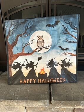 T.J.Maxx Blue Recycled Tote Bag Happy Halloween 🎃